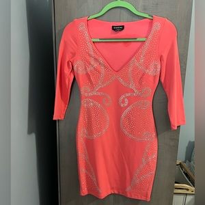 XS Bebe coral mini dress